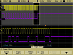 Agilent 5000 Series oscilloscopes now offer standard serial triggering and optional hardware-accelerated decode for I2C (shown here), SPI, CAN, LIN, and USB (trigger only).
