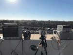 A team at the University of California San Diego is using this test setup to characterize the performance of its 32-element phased array at gigabit data rates over distances of 100 to 800 meters. Keysight hardware and software enabled rapid prototyping of the array as well as state-of-the-art performance measurements at 2 GHz modulation bandwidth for 5G communications. Photo courtesy of UC San Diego Jacobs School of Engineering