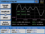 Agilent 81180A  Arbitrary Waveform Generator with two channels showing an arbitrary signal