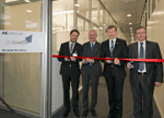 From left to right:  At the Bosch AE InnoLab grand opening.ceremony were  Oliver Kessling (Arburg), Sigi Gross (Keysight), Klaus Meder (Bosch), Andreas Lock (Bosch)