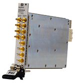 Side view of the M9300A that generates clean 10-MHz and 100-MHz signals for high-performance RF systems.