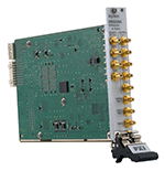 Side view of the M9300A that generates clean 10-MHz and 100-MHz signals for high-performance RF systems.