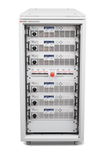 The N8900 Series rack system allows users to install up to six 15-kW N8900 Series autoranging DC power supplies in parallel to deliver up to 90 kW and up to 3060 amps