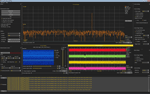 Screenshot of Keysight dedicated SS-OCT GUI development tool illustrating a low noise floor OCT signal, with FFT in the top window, B-scan image, bottom left, and the raw signal data, bottom right.