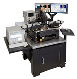 This photo shows a typical configuration of a turn-key wafer level measurement solution containing Keysight measurement instruments and the Cascade Microtech Summit 12000 probe station and Infinity probes.