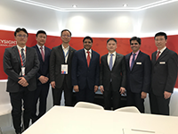 Executives from Keysight Technologies, Unigroup Spreadtrum & RDA sign Memorandum of Understanding to Extend Existing Collaboration in 5G Technology at Mobile World Congress 2018. From Left to Right: Jeffrey Chen, Jin Wang, JingMing Wang, Satish Dhanasekaran, Adam Zeng, Kailash Narayanan, and Jinming Zhao